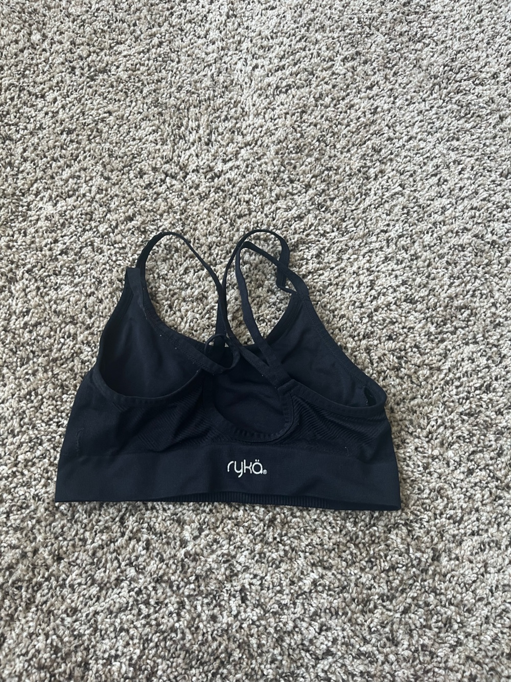 Ryka Black Racerback Strappy Sports Bra